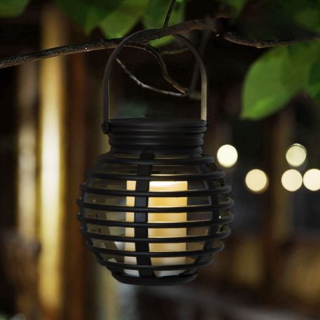 LED-es szolár lámpa - gyertyafény - felakasztható - melegfehér - 10 x 11 cm