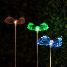 RGB LED-es szolár lámpa pillangó