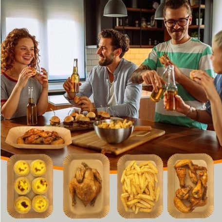Air Fryer Sütőpapír Tálca Szögletes 22*14cm 50 Darabos (48/#)