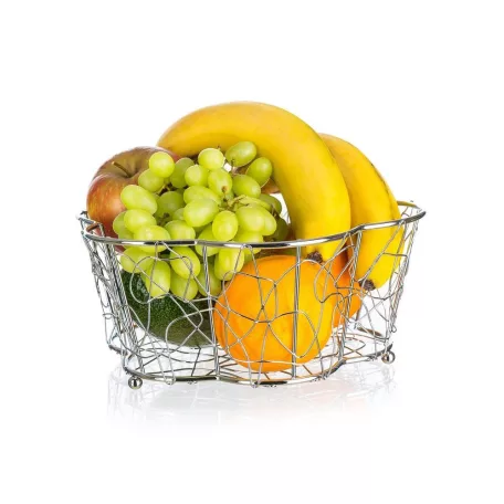 Fém Gyümölcskosár Virág 24 cm Vanity