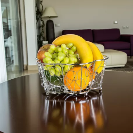 Fém Gyümölcskosár Virág 24 cm Vanity