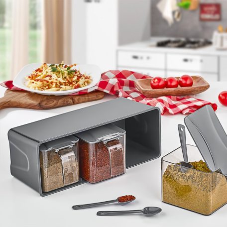 Fűszertartó Szett Kanállal 3x600 ml