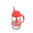 Szívószálas Üvegpohár Macis 380 ml