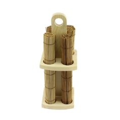 Bambusz Tányéralátét 4 Db+Fatartó