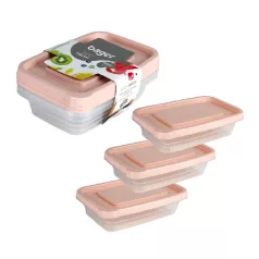 Ételes Tároló Doboz Szett Téglalap 3 Darabos 3*1020ml