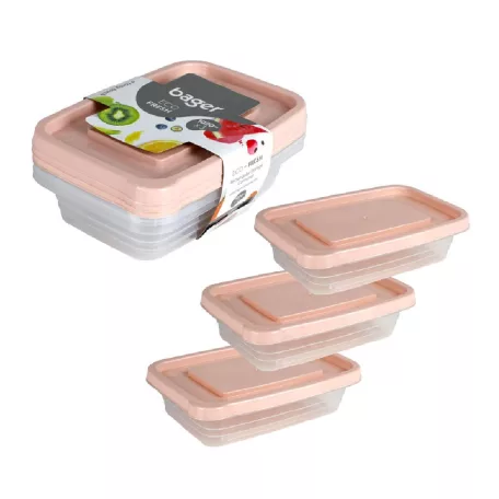 Ételes Tároló Doboz Szett Téglalap 3 Darabos 3*1020ml