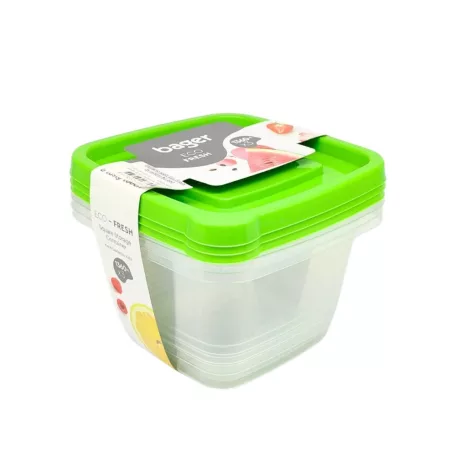 Ételes Tároló Doboz Szett Szögletes 3 Darabos 3*1360ml