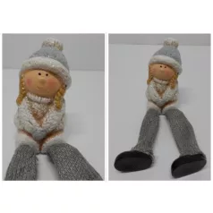 Karácsonyi Dekor Gyerek Figura Lógólábú AT221357 