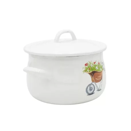 Zománcozott Ferde Falú Fazék+Tető 20 Cm /217/20