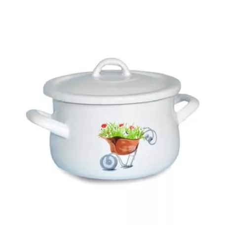 Zománcozott Ferde Falú Fazék+Tető 22 Cm /217/22
