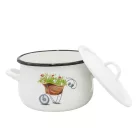 Zománcozott Ferde Falú Fazék+Tető 22 Cm /217/22