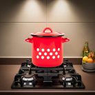 Zománcozott Fazék+Fedő Piros Pöttyös 2 L 2+39/15Pp