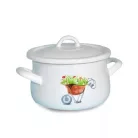 Zománcozott Ferde Falú Fazék+Fedő 16 Cm 217/16