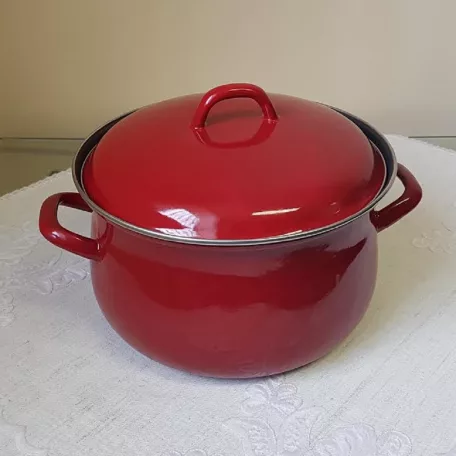 Zománcozott Bevonatos Ferdefalú Fazék+Fedő 24 Cm 3217T/24