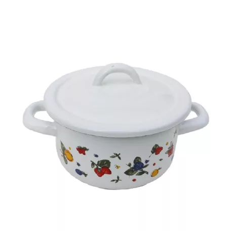Zománcozott Magas Lábas+Fedő 20 Cm 17+39/20