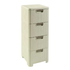 Curver 4 Fiókos Rattan Hatású Tároló Fehér 06605-885 