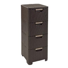 Curver 4 Fiókos Rattan Hatású Tároló Barna 06605-210 