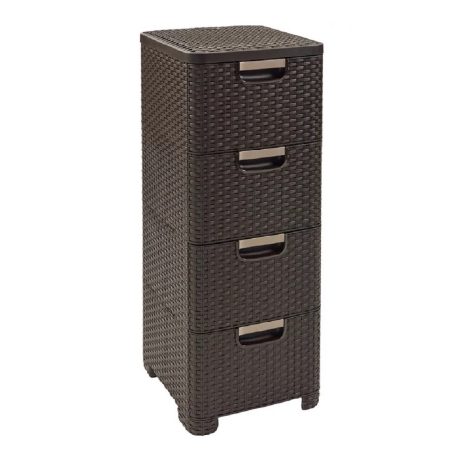 Curver 4 Fiókos Rattan Hatású Tároló Barna 06605-210 