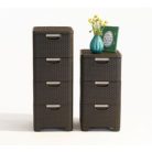 Curver 4 Fiókos Rattan Hatású Tároló Barna 06605-210 