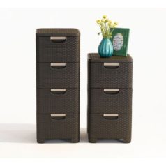 Curver 4 Fiókos Rattan Hatású Tároló Barna 06605-210 