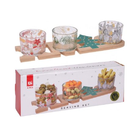 Kínáló Tálkák+Tálca 4 Db Karácsonyi 991504