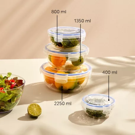 Ételtároló Kerek Patentzáras 400 ML - 30501