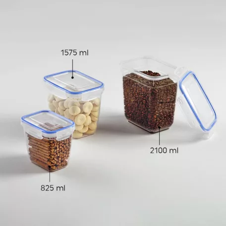 Ételtároló Szögletes Patentzáras 1575ML - 30332