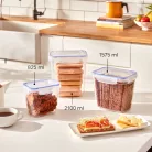 Ételtároló Szögletes Patentzáras 2100ML - 30336