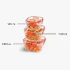 Ételtároló Szett Szögletes Patentzáras 3 db-os 30872