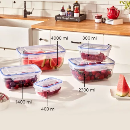 Ételtároló Szögletes Patentzáras 2300 ML - 30114
