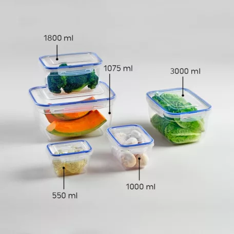 Ételtároló Szögletes Patentzáras 1000 ML - 30122