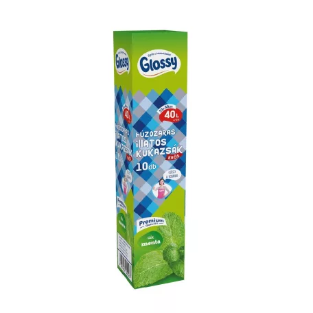 Húzózáras Szemeteszsák 40 L Illatos Glossy 10 Db-os