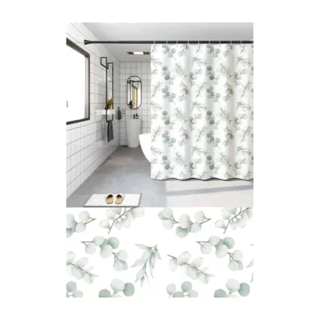 Peva Zuhanyfüggöny Eukaliptusz mintás 240 x 200 cm