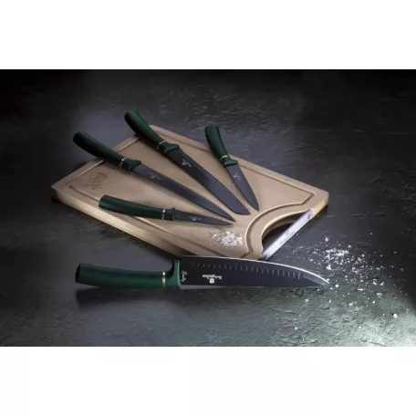 Berlinger Haus Késkészlet+Vágódeszka 6 Részes BH-2551 Emerald