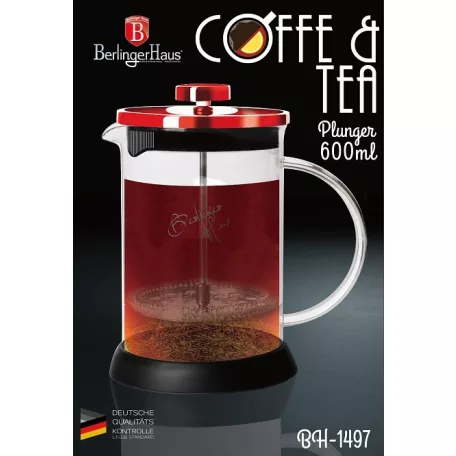 Berlinger Haus Dugattyús Kávéfőző 600 ml BH-1497 Burgundy