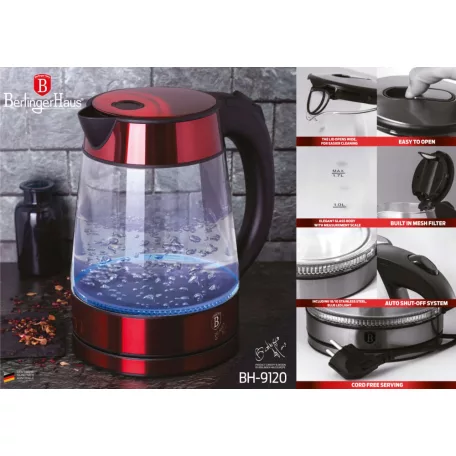 Berlinger Haus Elektromos Vízforraló 1,7 L BH-9120 Burgundy