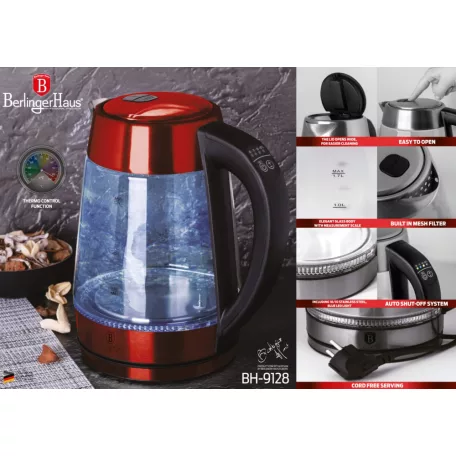 Berlinger Haus Elektromos Vízforraló 1,7 L BH-9128 Burgundy