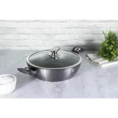   Berlinger Haus Alacsony lábas fedővel 28 cm BH-6898 Carbon Pro