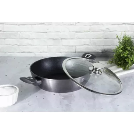 Berlinger Haus Alacsony lábas fedővel 28 cm BH-6898 Carbon Pro