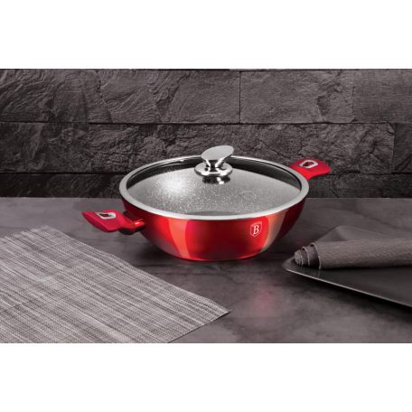 Berlinger Haus Wok+Fedő 30 Cm BH-7110 Burgundy