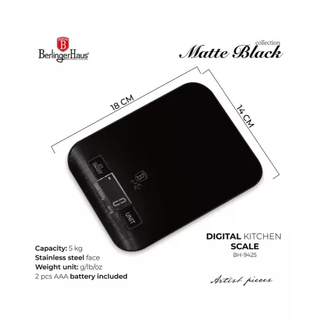 Berlinger Haus Konyhai Mérleg BH-9425 Matte Black