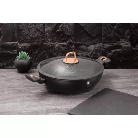 Berlinger Haus Wok Fedővel 30 Cm BH-7112 Black Rose 