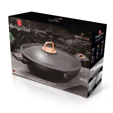 Berlinger Haus Wok Fedővel 30 Cm BH-7112 Black Rose 