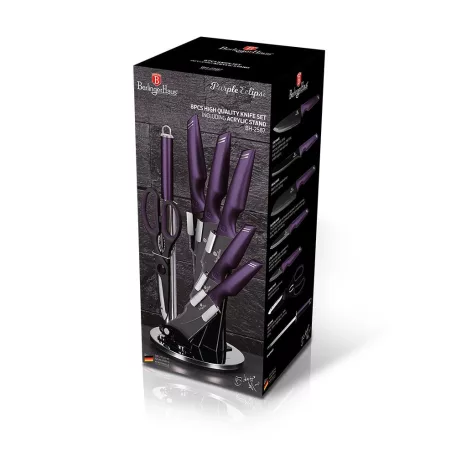 Berlinger Haus Késkészlet Állvánnyal 8 Részes BH-2587 Purple