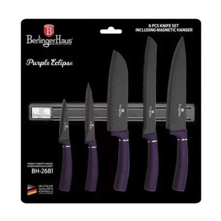 Berlinger Haus Késkészlet Mágneses Tartóval 6 Részes BH-2681 Purple