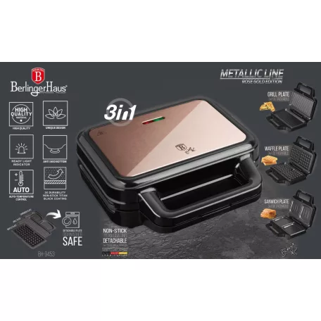 Berlinger Haus Szendvicssütő 3in1 BH-9453 Rose Gold