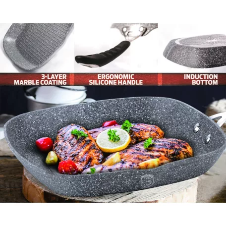 Berlinger Haus Grill Serpenyő Fedővel 28 cm BH-6108 Stone Touch