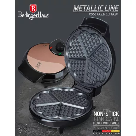 Berlinger Haus Gofrisütő Virág Alakú BH-9450 Rose Gold 