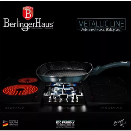 Berlinger Haus Grill Serpenyő Fedővel 28 cm BH-7028 Aquamarine