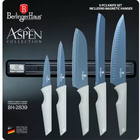 Berlinger Haus Késkészlet Mágneses Tartóval 6 Részes BH-2839 Aspen